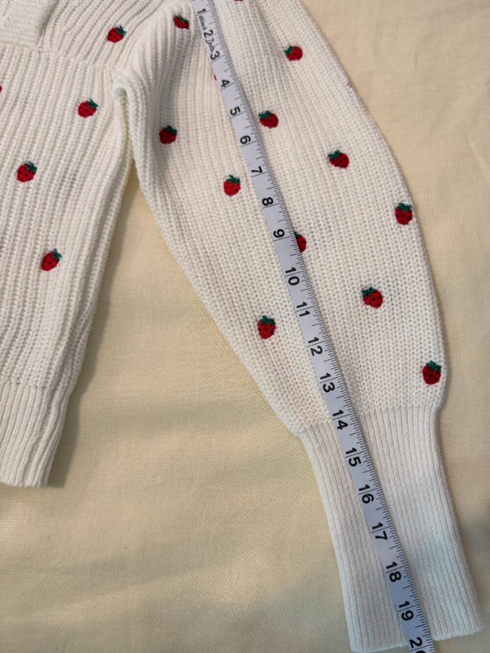 Maeve Anthropologie Strawberry Embroidered Square Neck Sweater S - Picture 9 of 10